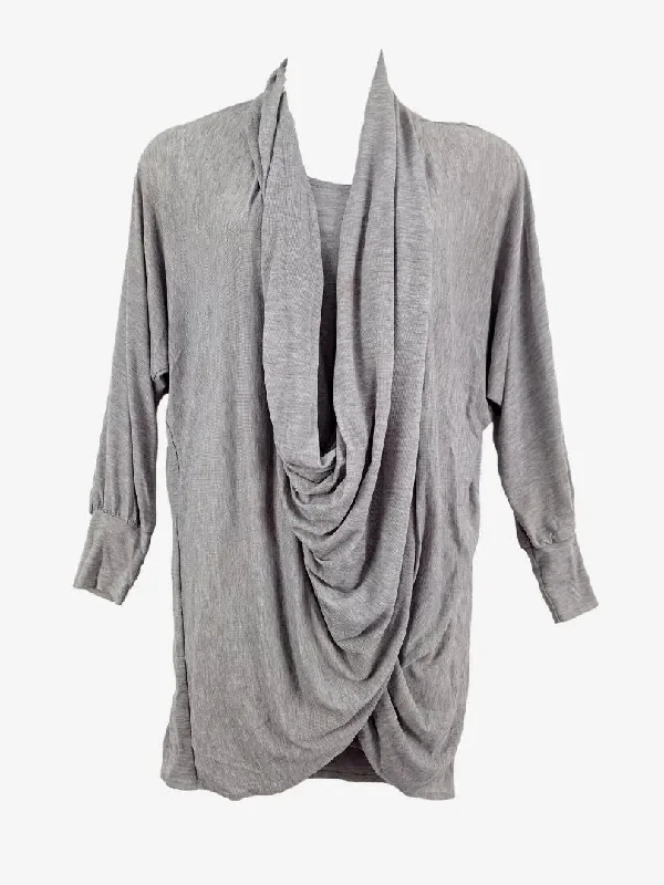 La Strada Soft Grey Drape Mini Dress Size M Elegant Lace Mini Dress