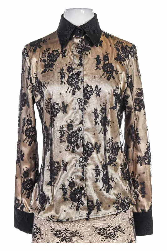 Vintage 90's Anna Meyer Blouse Embellished Collar Blouse