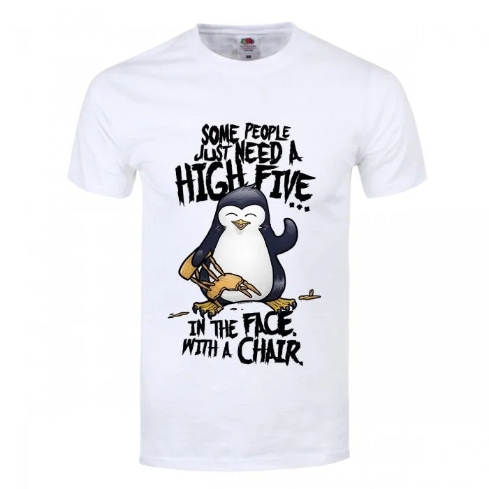 Psycho Penguin Mens High Five T-Shirt-- Spandex Blend Rayon Blend Denim Blend