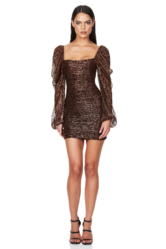 Rust Alchemy mini dress Stylish Sweetheart Neck Mini Dress