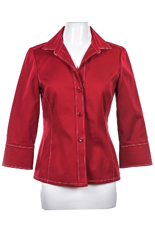 Linda Allard Ellen Tracy Blouse Satin Long Blouse