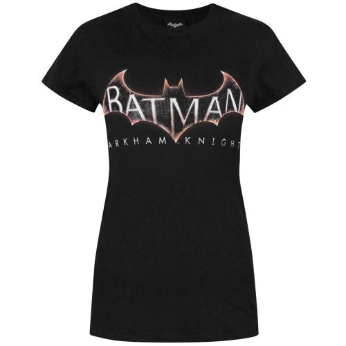 Batman Womens/Ladies Arkham Knight Logo T-Shirt-- Terry Blend Velvet Blend Canvas Blend
