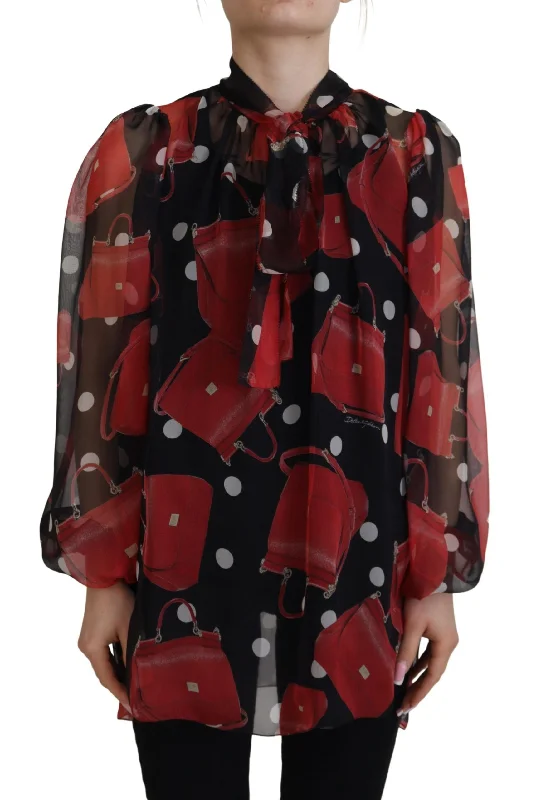 Dolce & Gabbana Sicilian Print Silk Blouse - Luxurious & Women's Chic Loose Fit Blouse