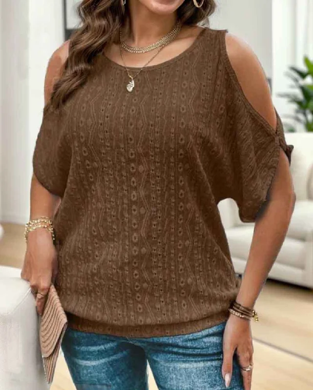 Curvy Kendra Blouse☆ Grey/Brown Delicate Bow Blouse