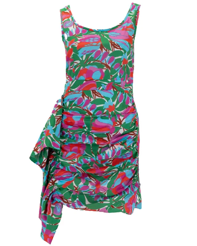 White Fleur Tropicale Tilda Mini Dress Cozy T-Shirt Mini Dress