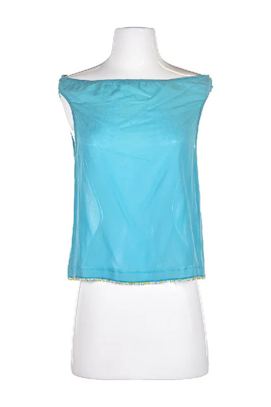 Tahari Petite Blouse Embroidered Cotton Blouse