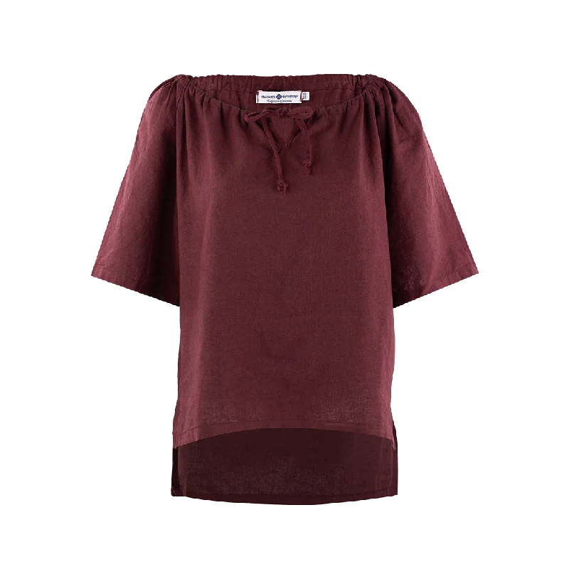 Collegiate Outfitters Maroon Tie Blouse Chic Square Blouse