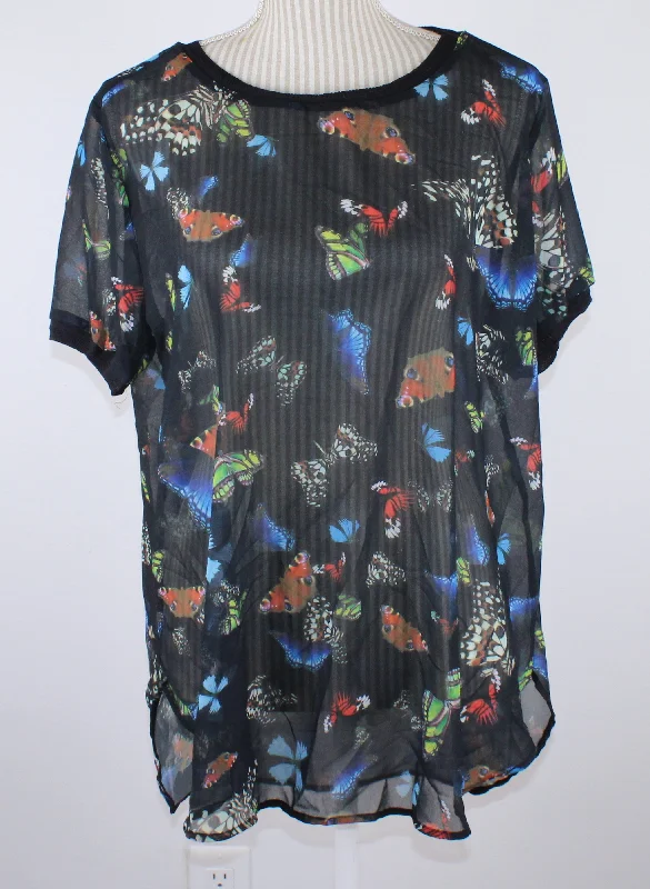JOE FRESH BUTTERFLY BLOUSE LADIES LARGE PRE-LOVED Vintage Polka Blouse