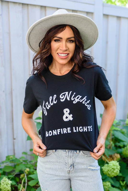 Hazel Blues® | Fall Nights Graphic T-Shirt-- Houndstooth Herringbone Solid