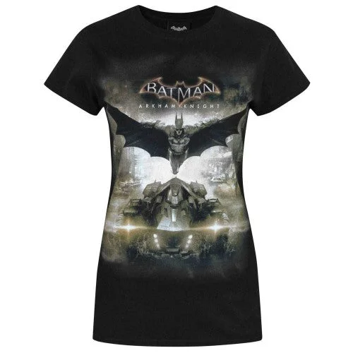 Batman Womens/Ladies Arkham Knight Batmobile T-Shirt-- Chenille Blend Fleece Blend Nylon Blend