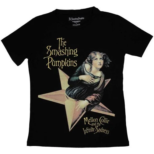 The Smashing Pumpkins Womens/Ladies Mellon Collie T-Shirt-- Collared T-Shirt Boat Neck A-Line