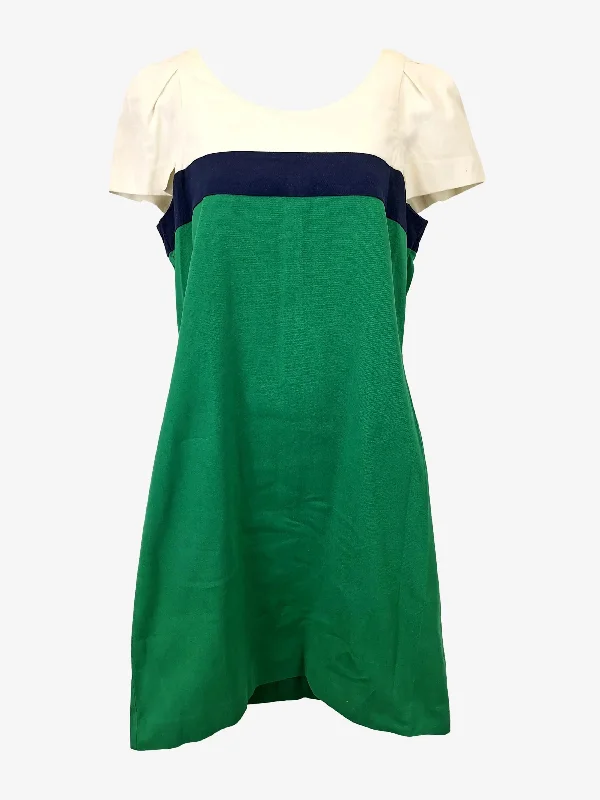 Veronika Maine Neat Colour Block Cotton Mini Dress Size 10 Elegant Tulle Mini Dress
