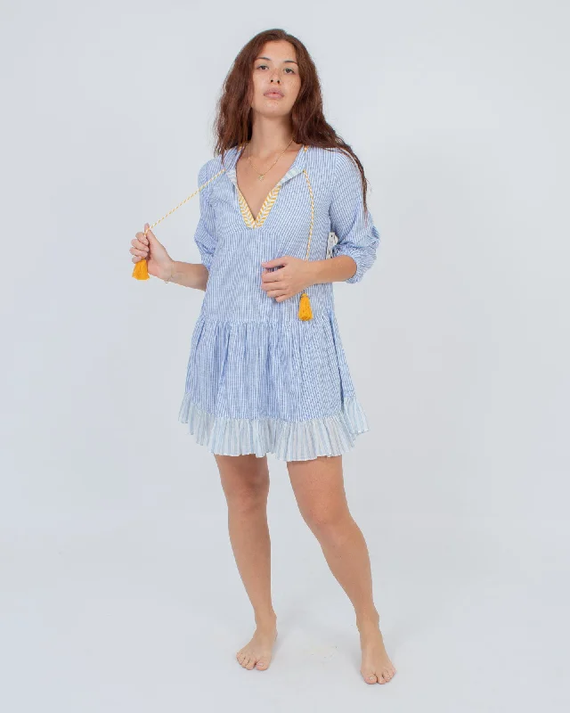 "Classic Stripe Umbrella" Mini Dress Stylish Floral Print Mini Dress