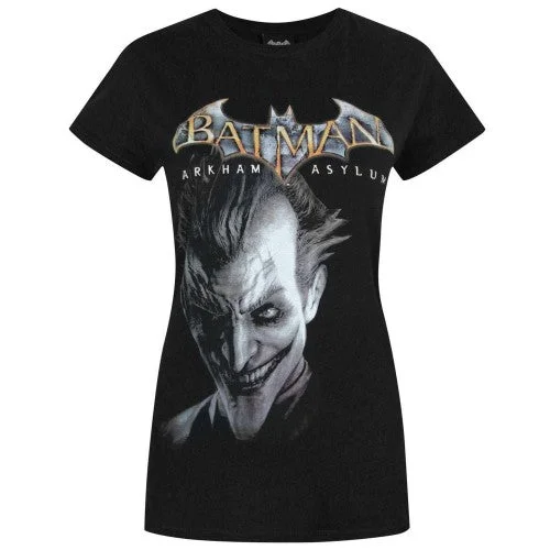 Batman Womens/Ladies Arkham Asylum Joker T-Shirt-- Polka Dot Checkered Tartan