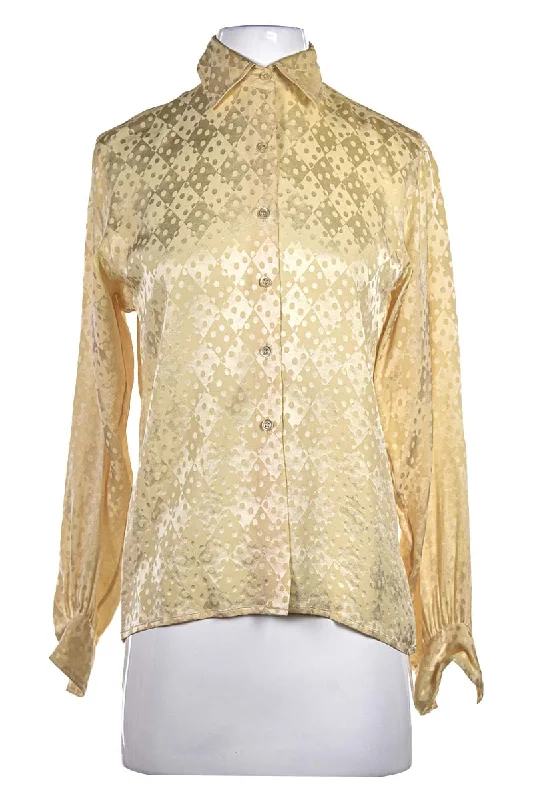 Vintage Yves Saint Laurent Blouse Elegant Semi-Sheer Blouse