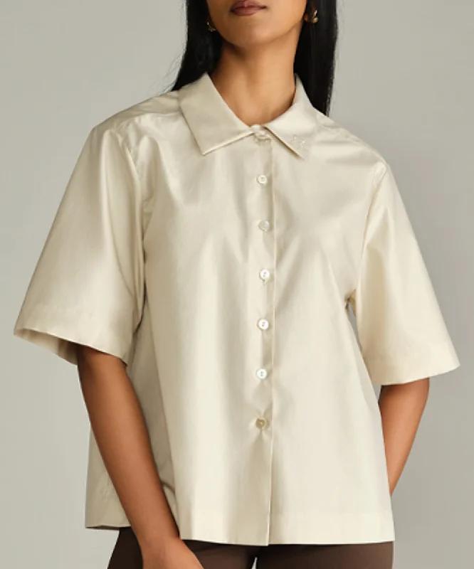 Egyptian Cotton Bowling Shirt-- Striped Floral Plaid