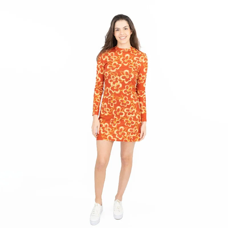 Nasty Gal Floral Crew Neck Mini Dress Comfortable Linen Mini Dress