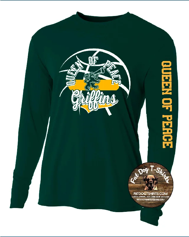 QUEEN OF PEACE-BASKETBALL LONG SLEEVE TECH SHIRT-NEW 2024-- Fleece Fabric Down Fabric Feather Fabric QUEEN OF PEACE-BASKETBALL LONG SLEEVE TECH SHIRT-NEW 2024-- Fleece Fabric Down Fabric Feather Fabric