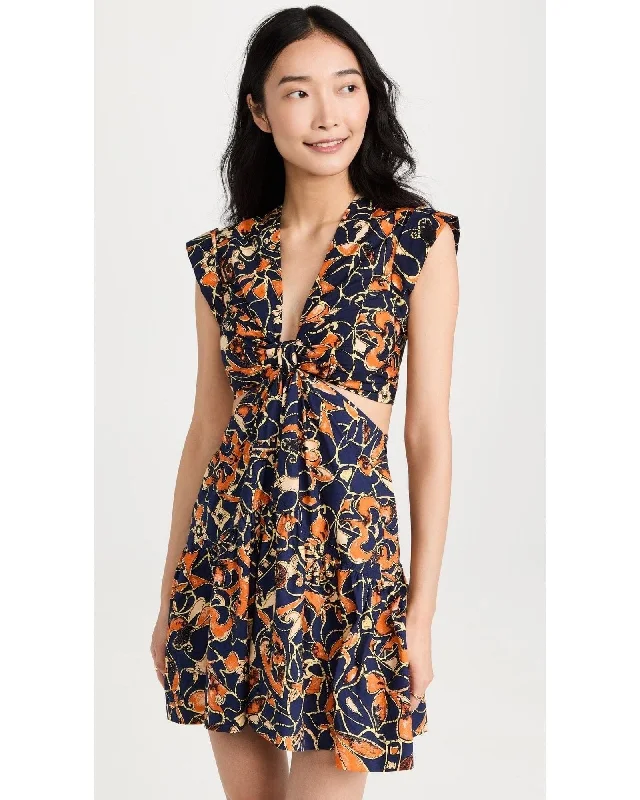 Lexi Cutout Mini Dress floral plunging v-neck Trendy A-Line Mini Dress