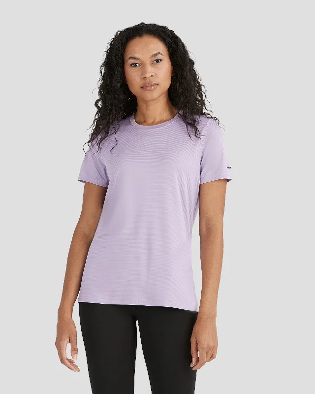 Women's Ventilator All-Season Performance Short-Sleeve Shirt-- Seamless Knitted Crochet