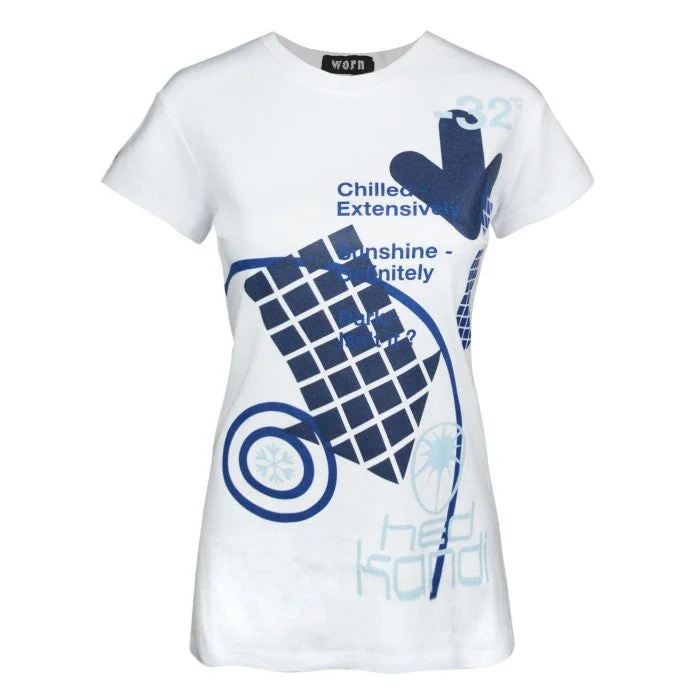 Worn Womens/Ladies Hed Kandi White T-Shirt-- Machine Wash Dry Clean Hand Wash