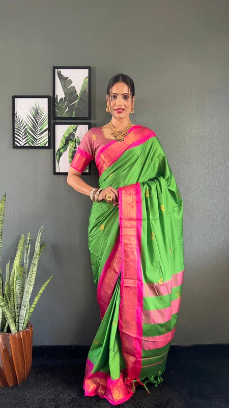 Malishka Export Cotton Silk Woven Ready To Wear Saree With Blouse Piece - Pink Embroidered Floral Blouse Malishka Export Cotton Silk Woven Ready To Wear Saree With Blouse Piece - Pink Embroidered Floral Blouse
