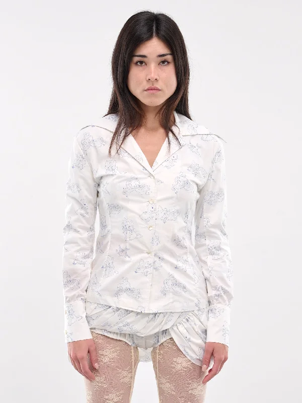 Animal Print Blouse (00BL13-ANIMAL-PRINT) Chic Off-Shoulder Blouse