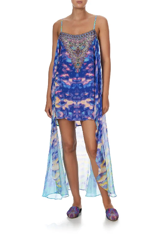 MINI DRESS WITH LONG OVERLAY THE CALL OF THE BANSHEE Comfortable Bodycon Mini Dress