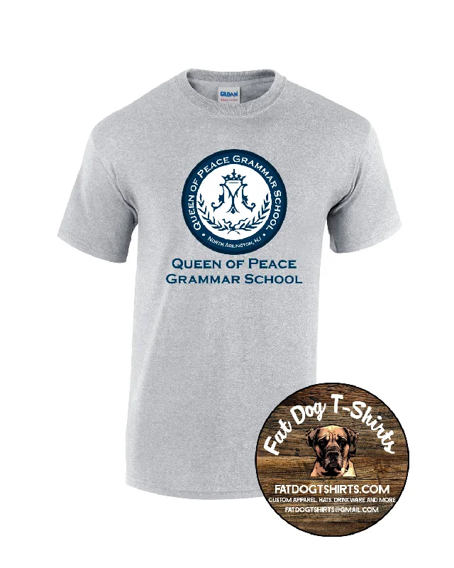 QUEEN OF PEACE LOGO T-SHIRT-YOUTH/ADULT-- Spandex Blend Rayon Blend Denim Blend