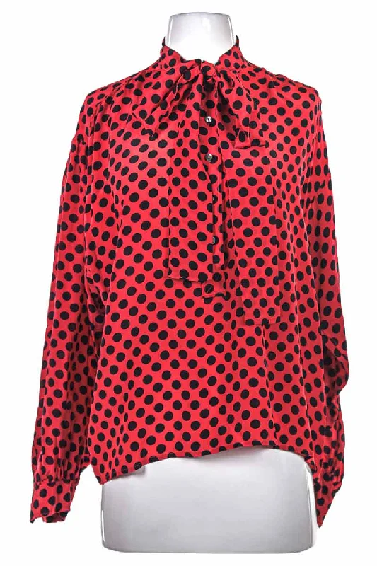 Vintage 30's Yves Saint Laurent Blouse Floral Chiffon Blouse