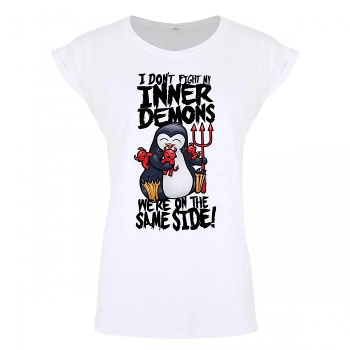Psycho Penguin Ladies/Womens Inner Demons Premium T-Shirt-- Polka Dot Checkered Tartan Psycho Penguin Ladies/Womens Inner Demons Premium T-Shirt-- Polka Dot Checkered Tartan