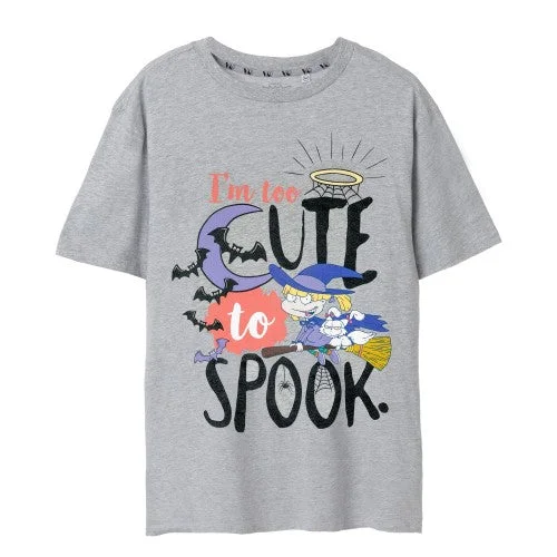 Rugrats Womens/Ladies I´m Too Cute To Spook T-Shirt-- Real Fur Shearling Chenille