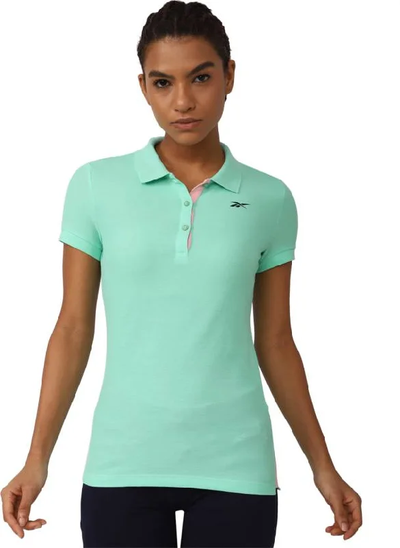 REEBOK  SOLID  POLO  WOMEN TSHIRT  (HE5956)-- Graphic Embroidered Appliqued