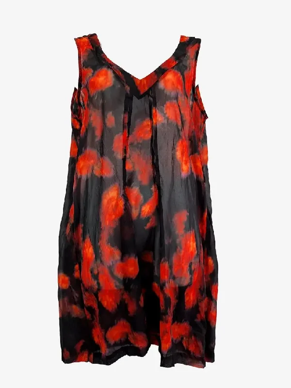 Loobie's Story Mottled Sheer Shift Mini Dress Size 12 Comfortable Casual Mini Dress