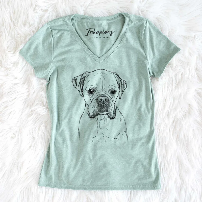 Bare Champion Bentley the Boxer - Women's V-neck Shirt-- Elasticated Padded Insulated