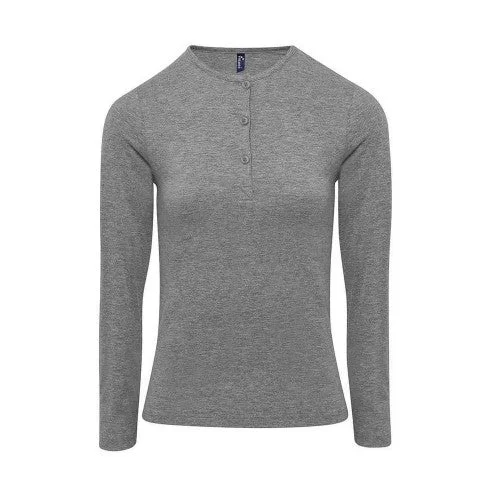 Premier Womens/Ladies Marl Roll Sleeve T-Shirt-- Silk Blend Satin Velvet