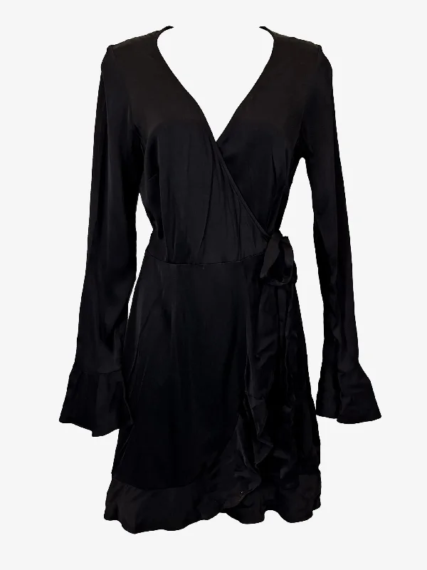 Jillian Boustred Arrabella Frilled Wrap Mini Dress Size 10 Fashionable Lace-Trim Mini Dress Jillian Boustred Arrabella Frilled Wrap Mini Dress Size 10 Fashionable Lace-Trim Mini Dress