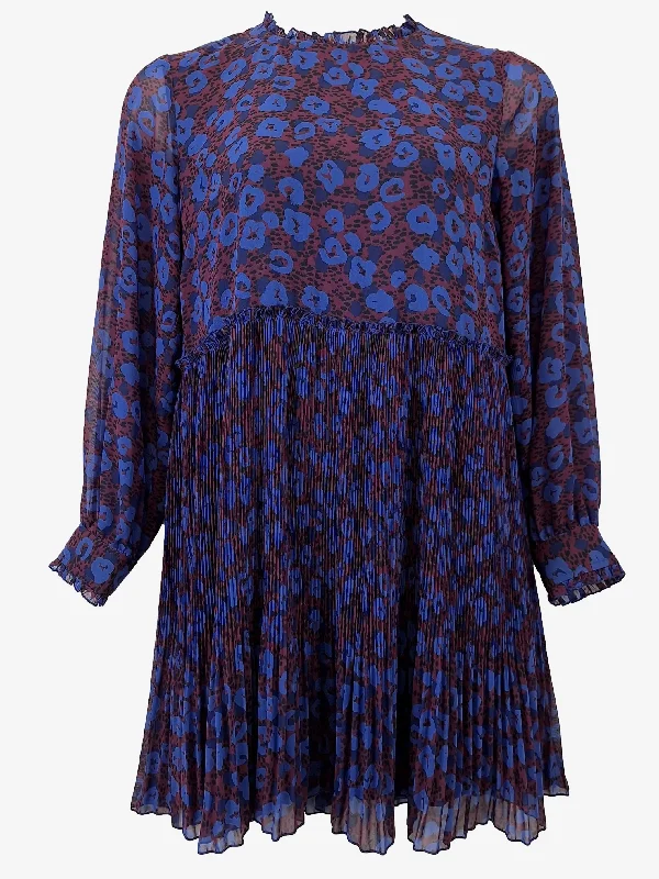 Gorman Blue Plum Gathered Mini Dress Size 12 Comfortable Bodycon Mini Dress
