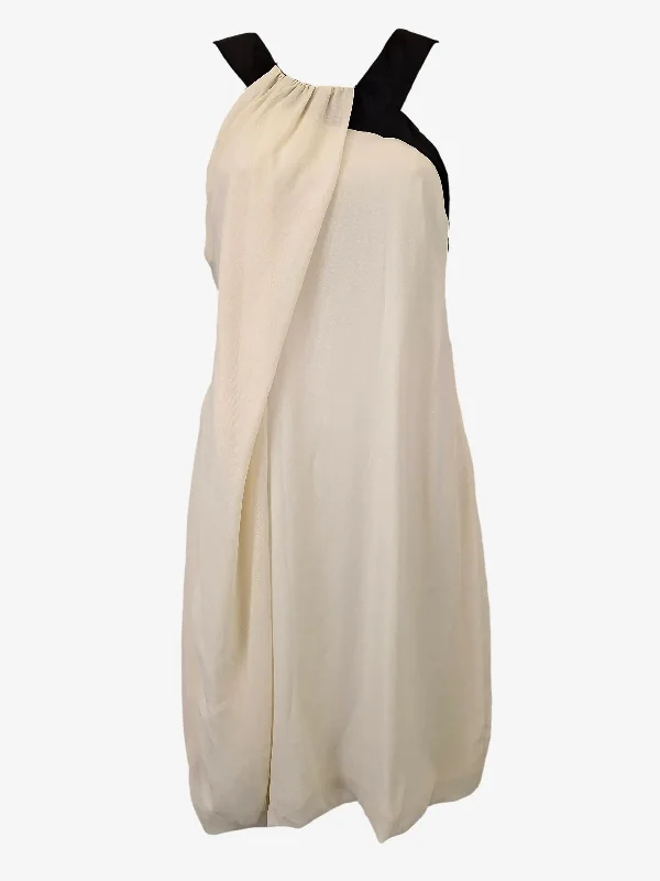 Very Very Draped Monochrome Evening Mini Dress Size 12 Elegant Sequin Mini Dress