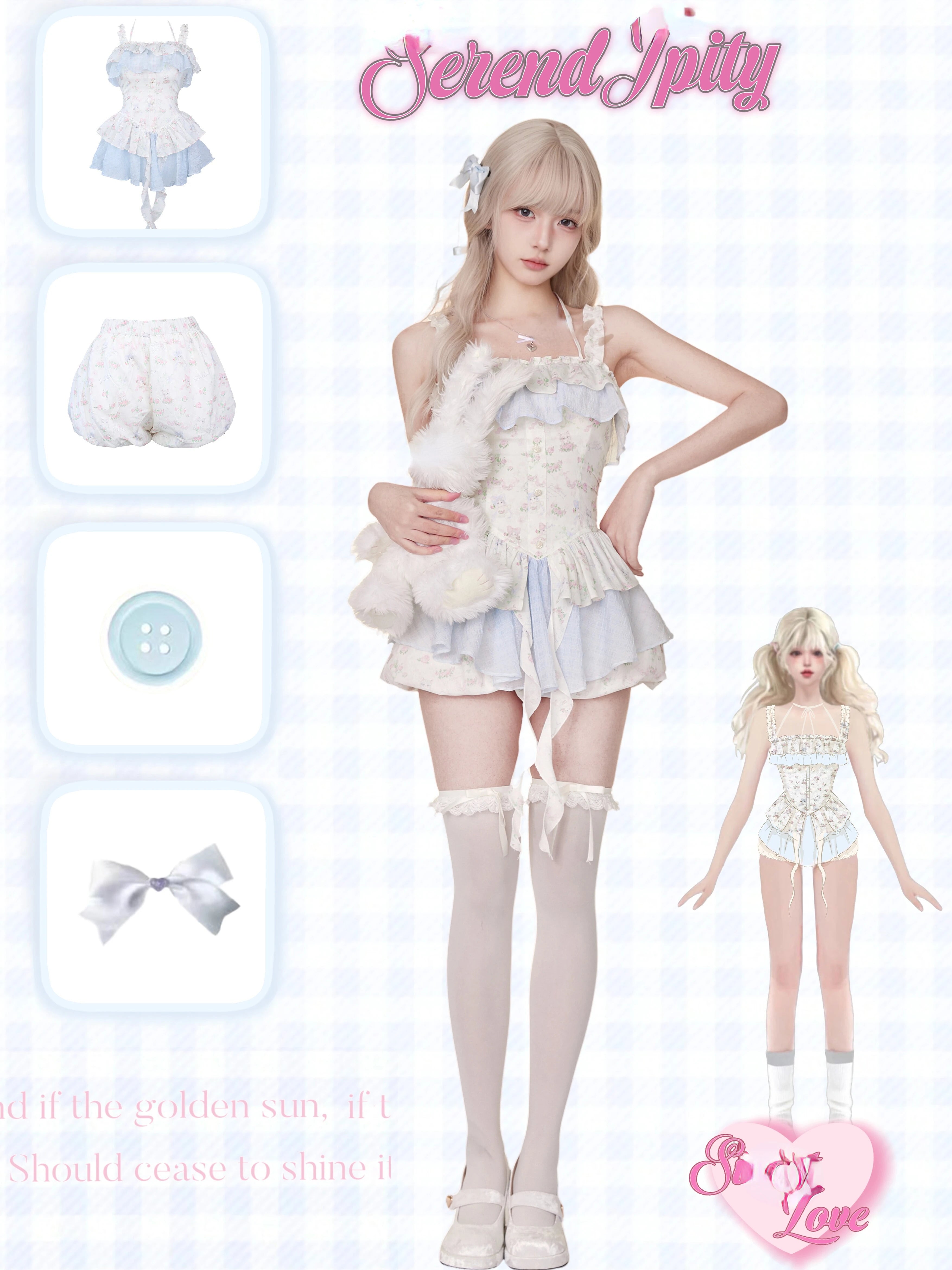 Summer Japanese Style Sweet Lolita 2 Piece Set Women Print Sleeveless Y2k Mini Dress + Cute E-girl High Waist Shorts Kawaii Suit Classic Striped Mini Dress Summer Japanese Style Sweet Lolita 2 Piece Set Women Print Sleeveless Y2k Mini Dress + Cute E-girl High Waist Shorts Kawaii Suit Classic Striped Mini Dress