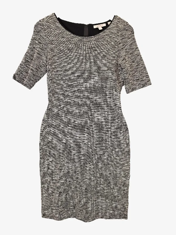 Esprit Stretch Textured Fitted Office Mini Dress Size M Classic Black Mini Dress