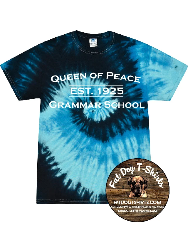 QUEEN OF PEACE TIE DYE T-SHIRT-YOUTH AND ADULT-- Anti-Shrink Durable Soft