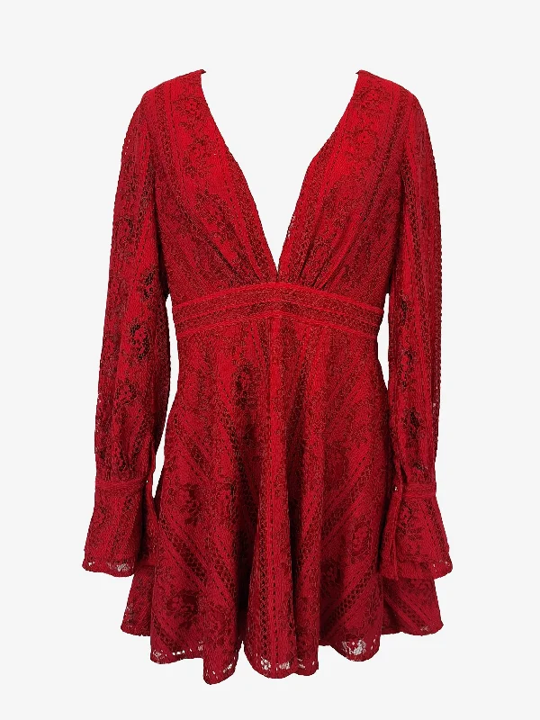 Elle Zeitoune Plunge Neck Evening Mini Dress Size 10 Classic White Mini Dress