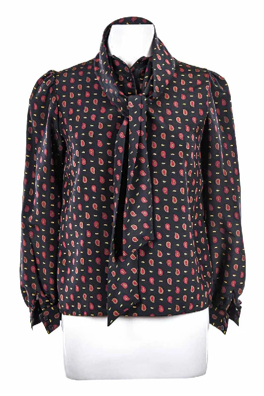 Kasper for A.S.L Blouse Embroidered Cotton Blouse
