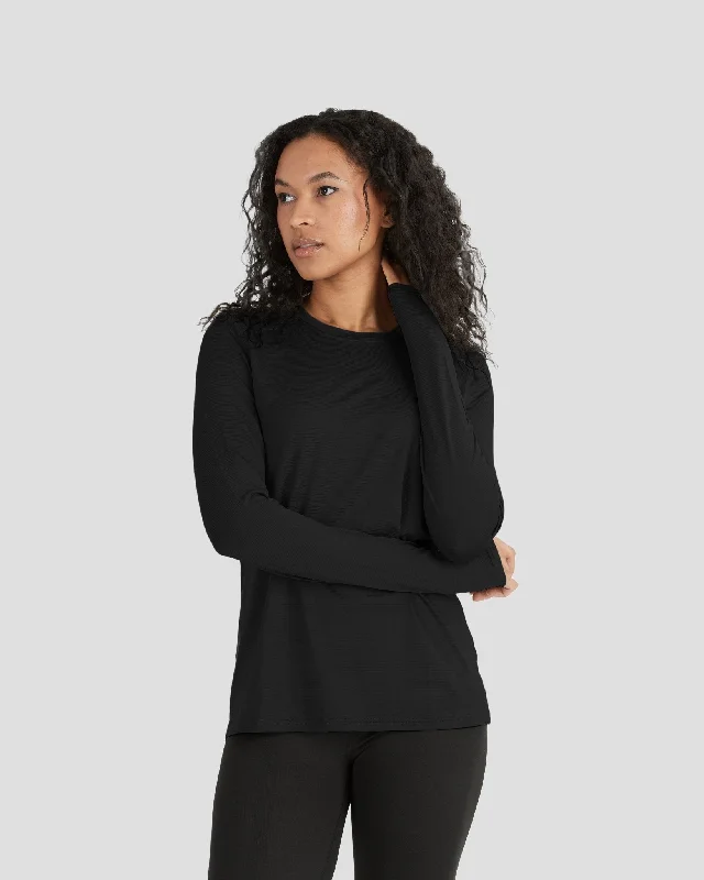 Women's Ventilator All-Season Performance Long-Sleeve Shirt-- Fleece Nylon Spandex