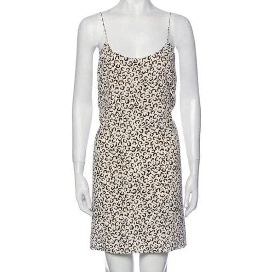 Silk Cheetah Mini Dress Classic White Mini Dress