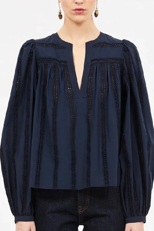 FINAL SALE: ULLA JOHNSON Rowan Blouse Satin Bow Blouse
