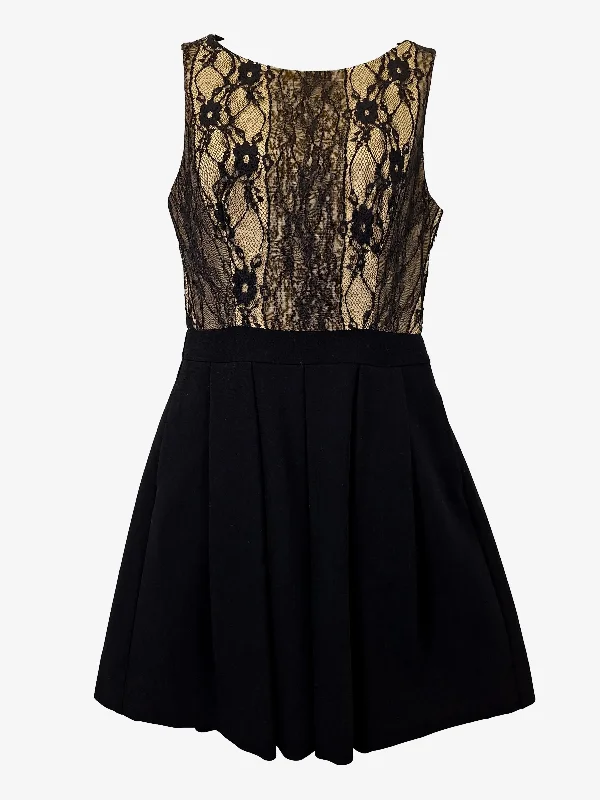 Cue Classic Lace Detail Mini Dress Size 10 Trendy Floral Mini Dress