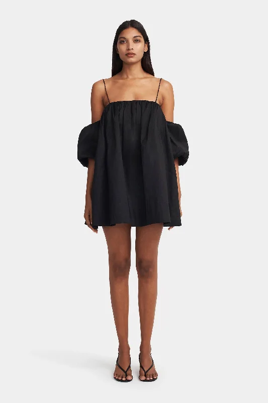 Ainson Mini Dress Black Fashionable Mini Dress with Slits