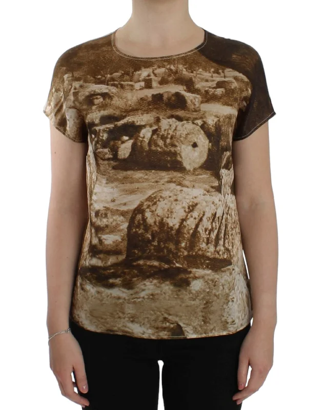Dolce & Gabbana Enchanted Sicily Taormina Print Silk Women's Blouse Lightweight Chiffon Blouse